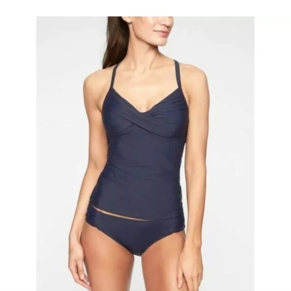 Athleta Blue Twister Tankini Top, sz 40 B/C - Picture 3 of 10